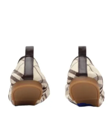 Burberry Check Fawn Ballerinas