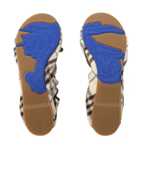 Burberry Check Fawn Ballerinas