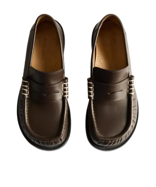 Loafer Moccasins In Chocolate Brown