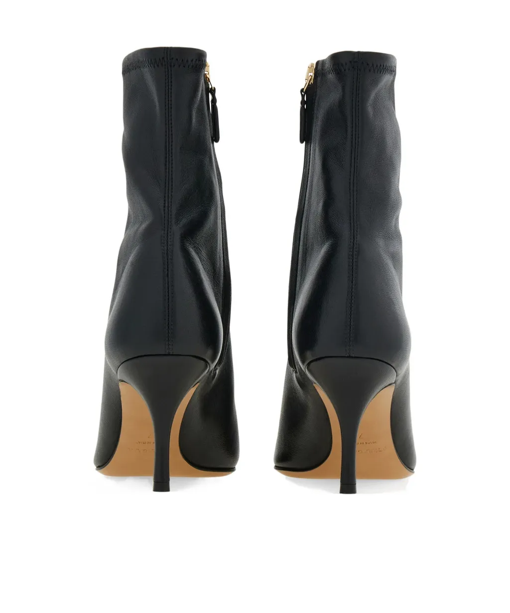 Pointed Ankle Boot With Maxi Gancini Buckle