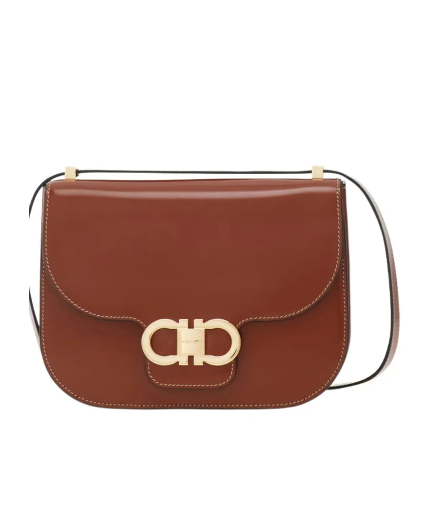 Double Gancini North-South Crossbody Bag
