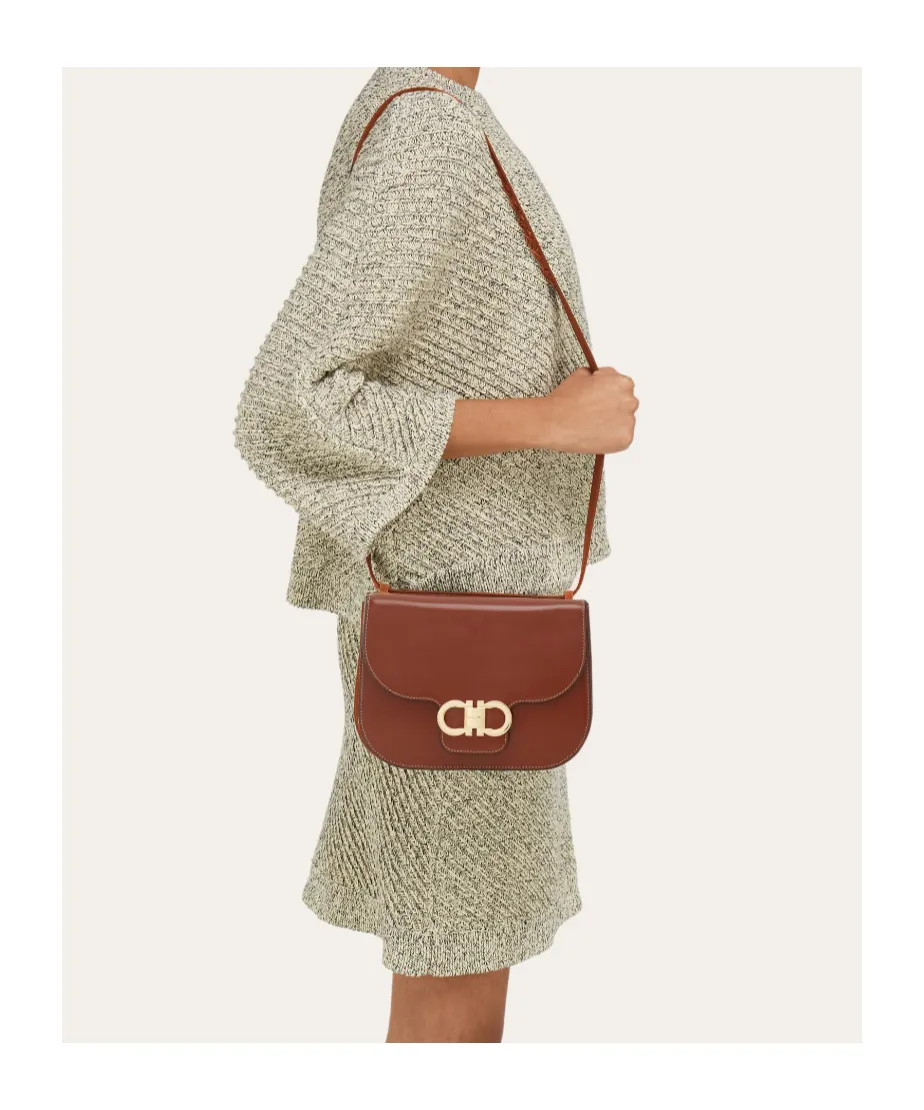 Double Gancini North-South Crossbody Bag