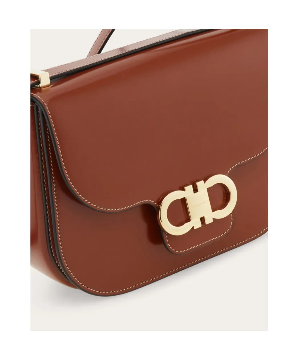 Double Gancini North-South Crossbody Bag