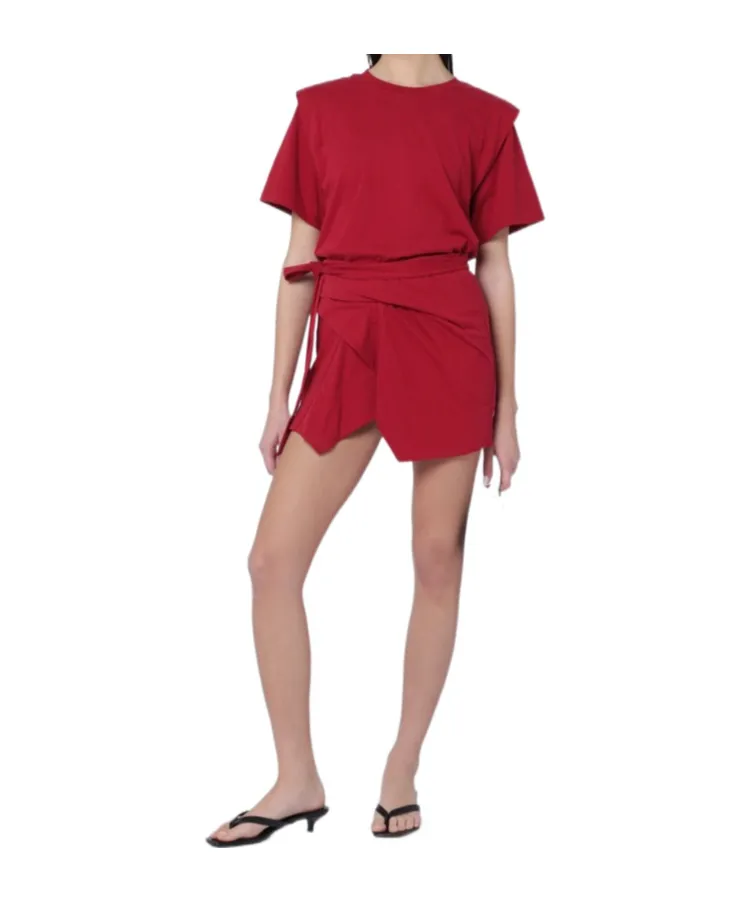 Cherry-Coloured Zelitos Cotton T-Shirt