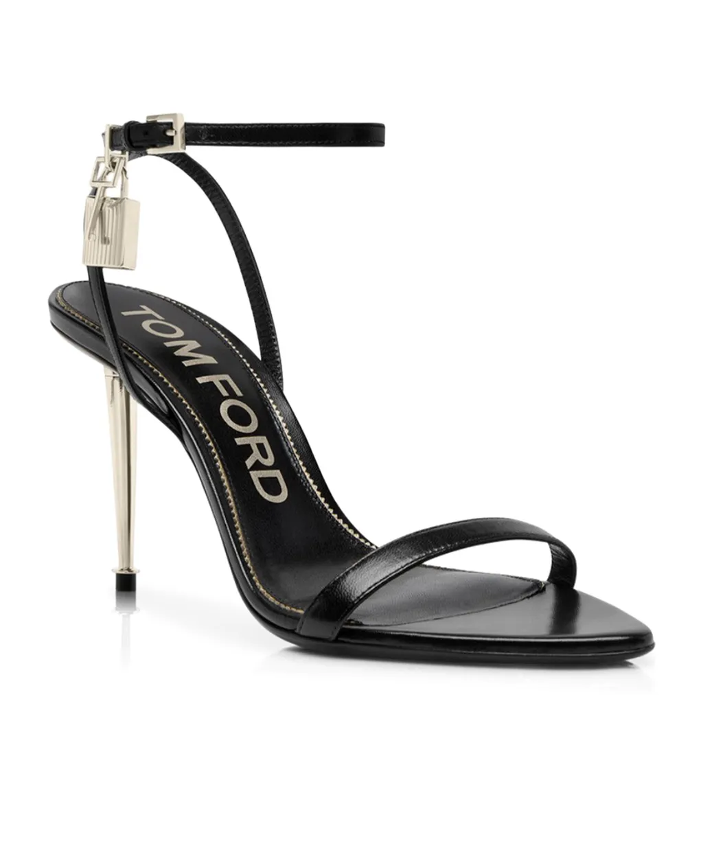 105 Padlock-Detail Leather Sandals