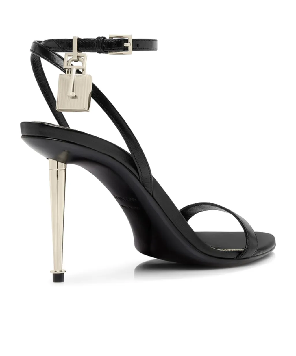 105 Padlock-Detail Leather Sandals