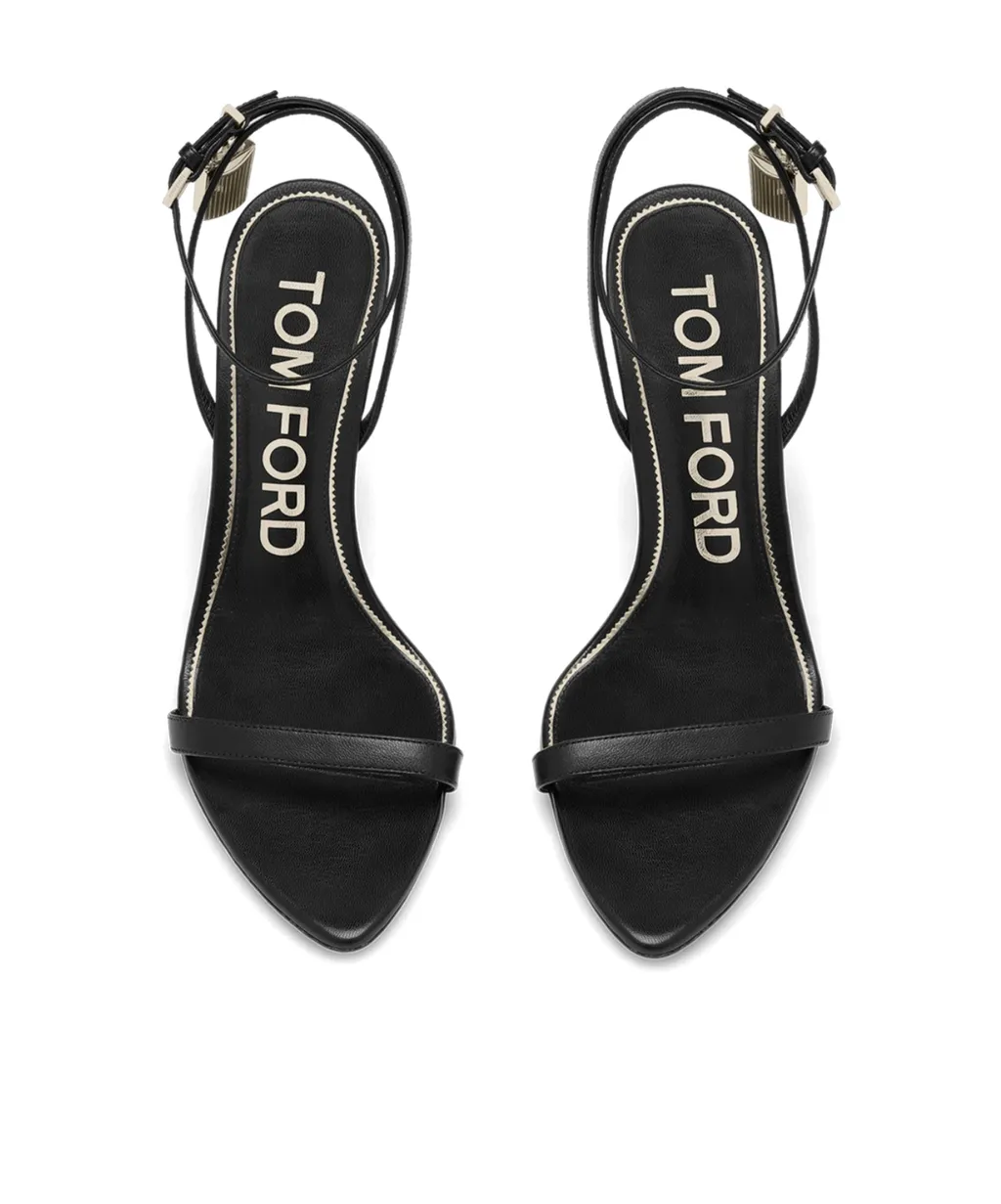105 Padlock-Detail Leather Sandals
