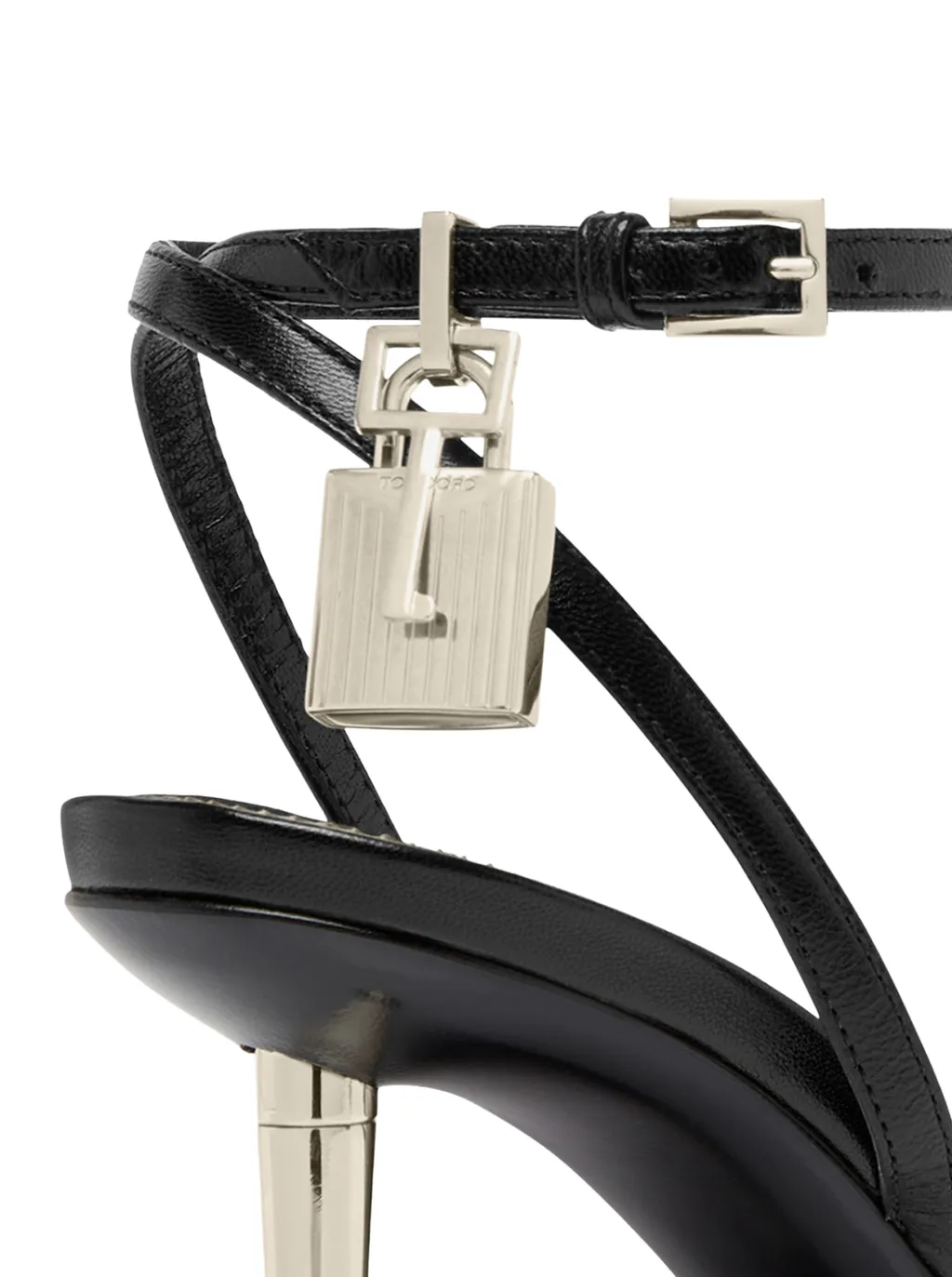 105 Padlock-Detail Leather Sandals