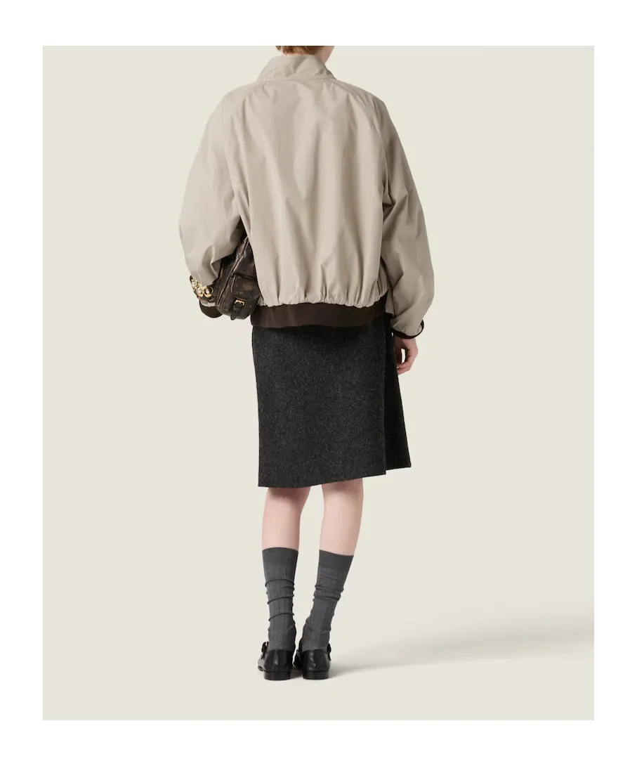 Reversible Houndstooth Check And Panama Cotton Blouson Jacket