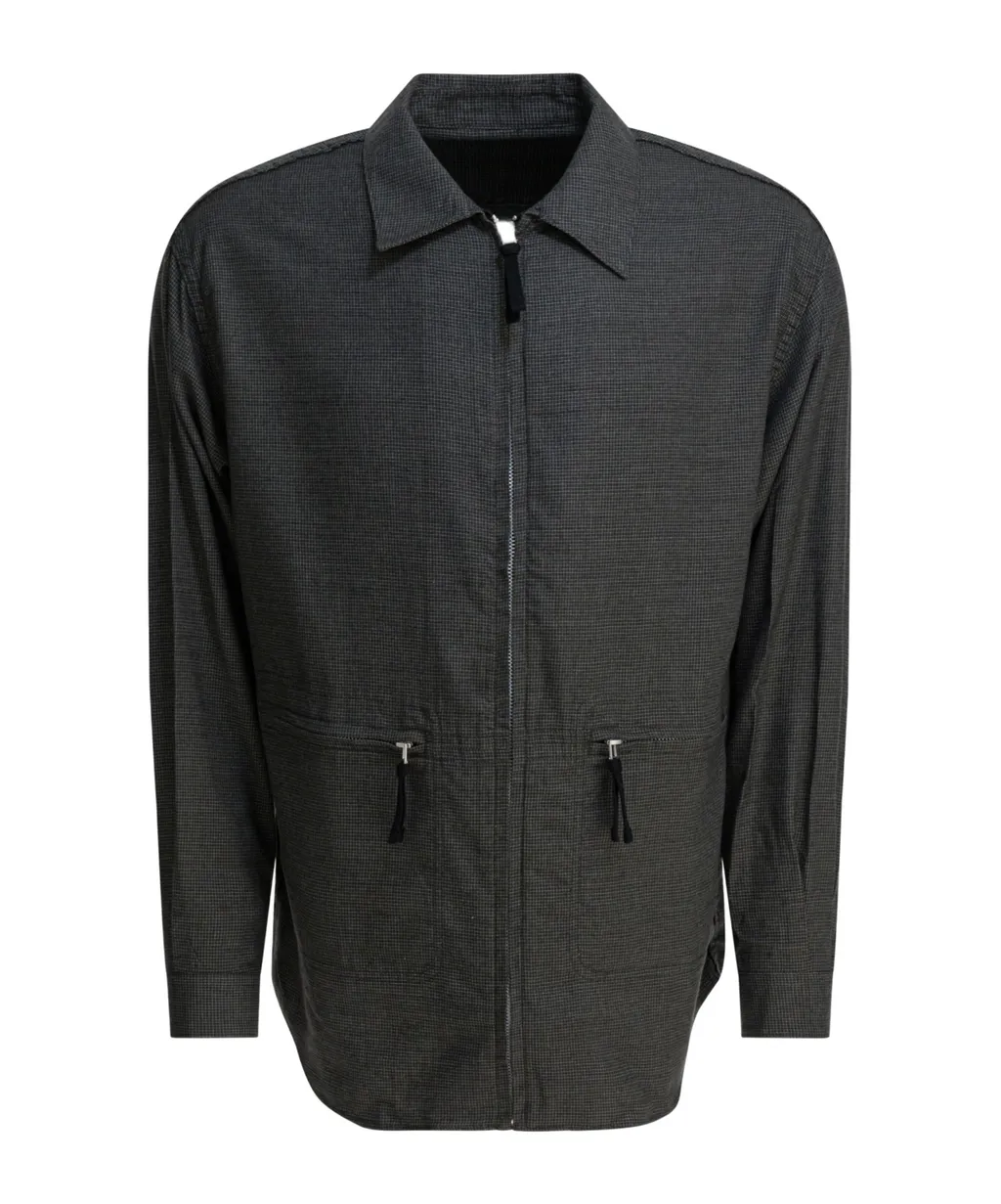 Comme Des GarÇOns Homme Flannel Checked Zipped Overshirt