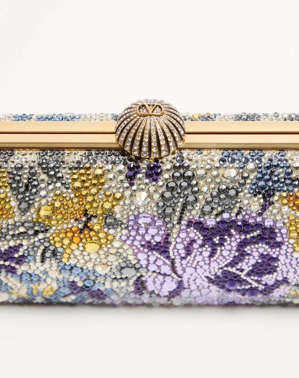 Valentino Garavani Carry Secrets Minaudiere With Flowerism Rhinestone Motif