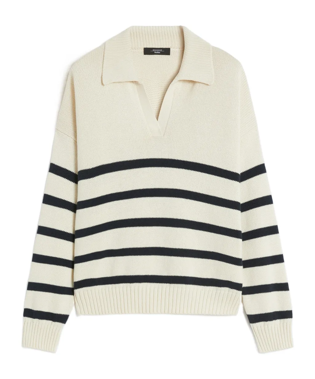 Long-Sleeved Knit Polo Shirt