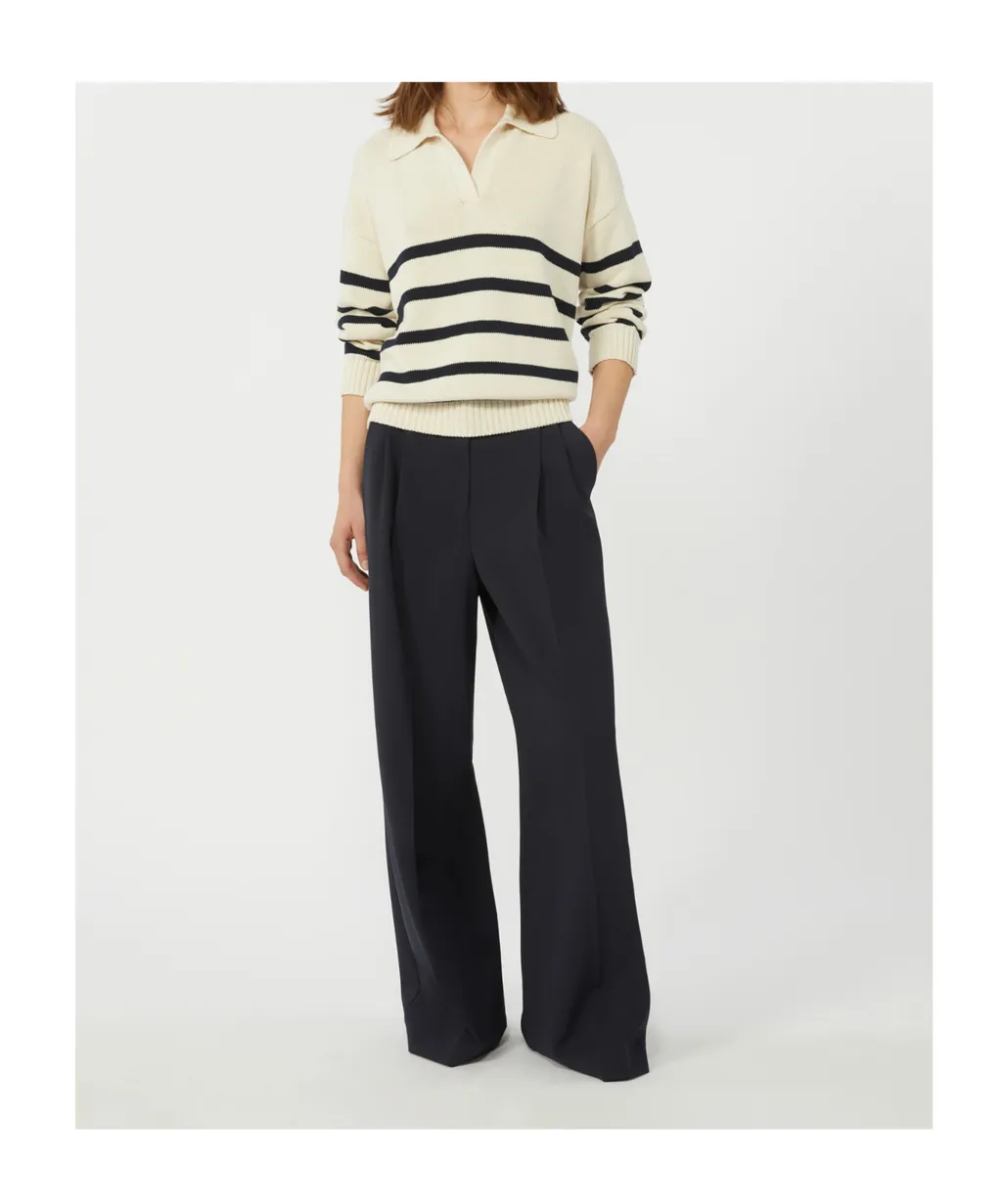 Long-Sleeved Knit Polo Shirt