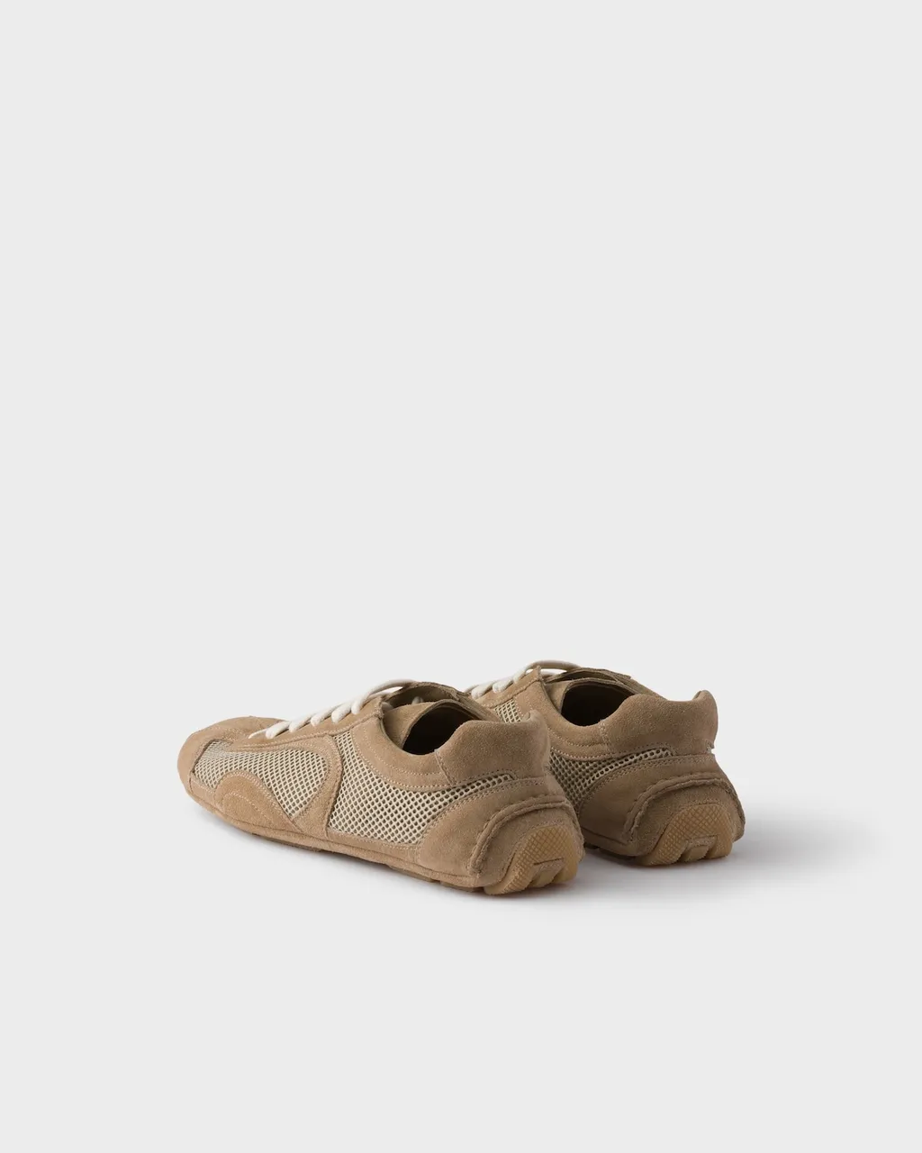 Prada Mesh-Panelled Lace-Up Sneakers