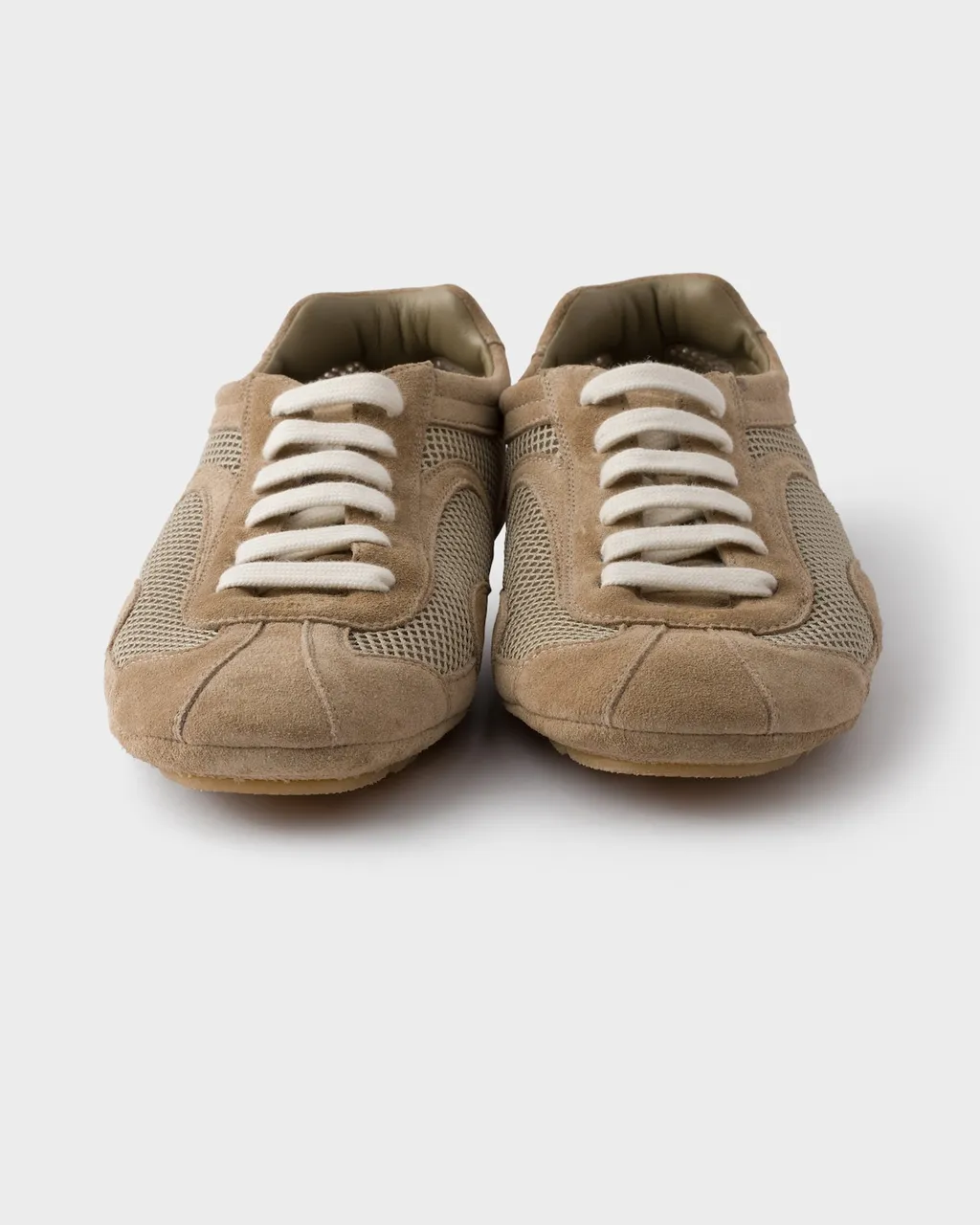 Prada Mesh-Panelled Lace-Up Sneakers