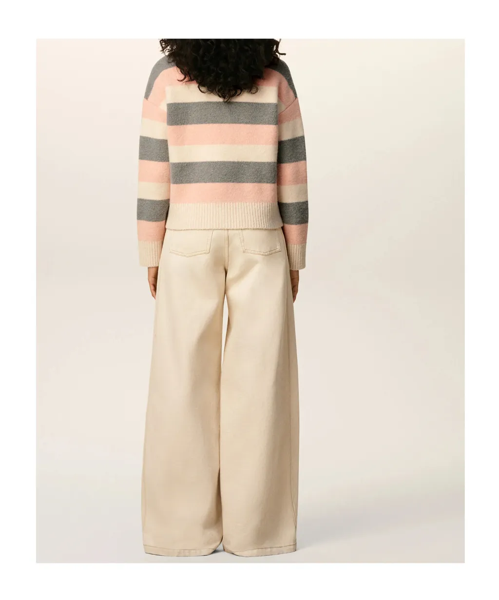 Ami Paris Striped Crewneck Sweater