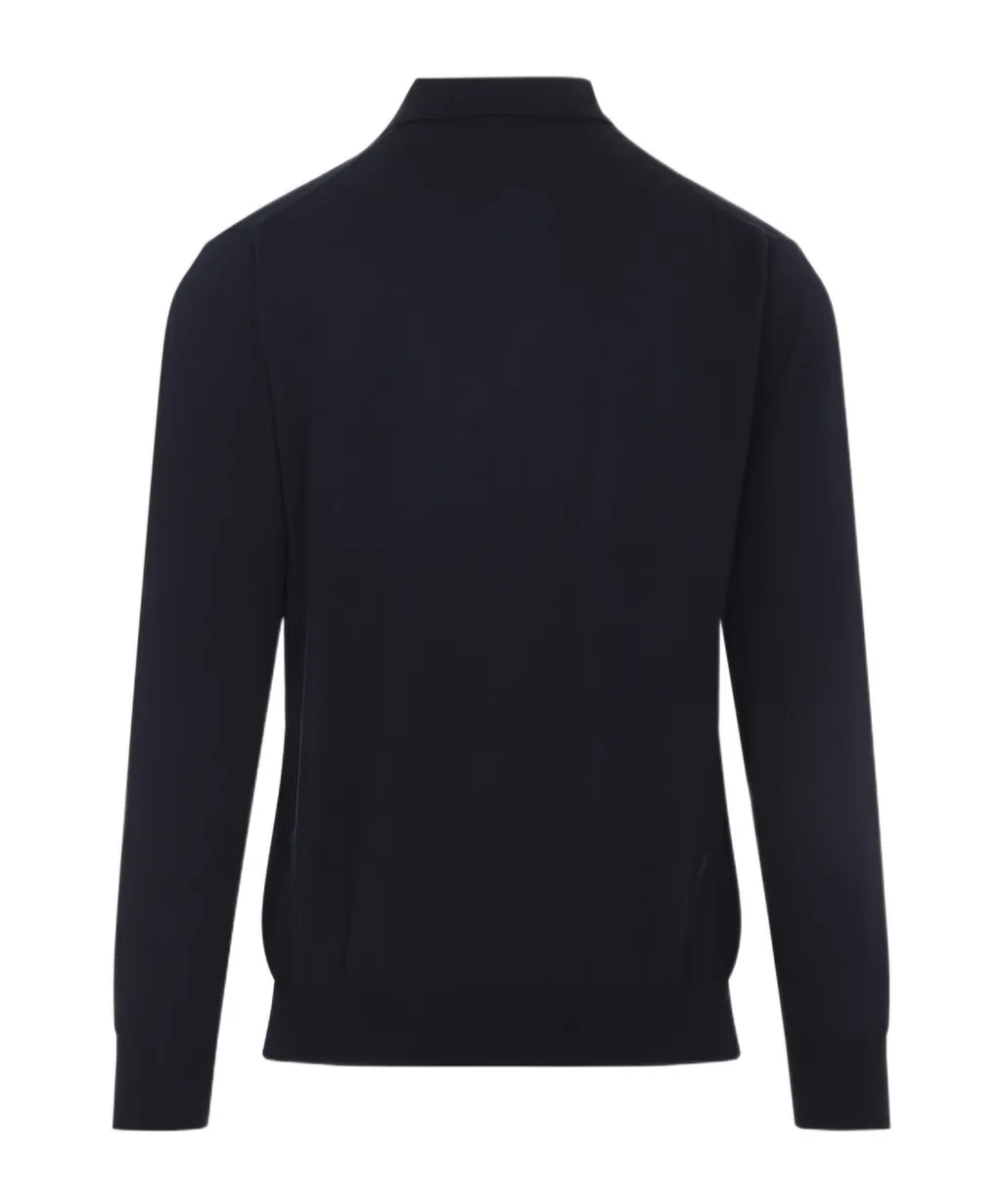 Kiton Long-Sleeve Cotton Polo Shirt