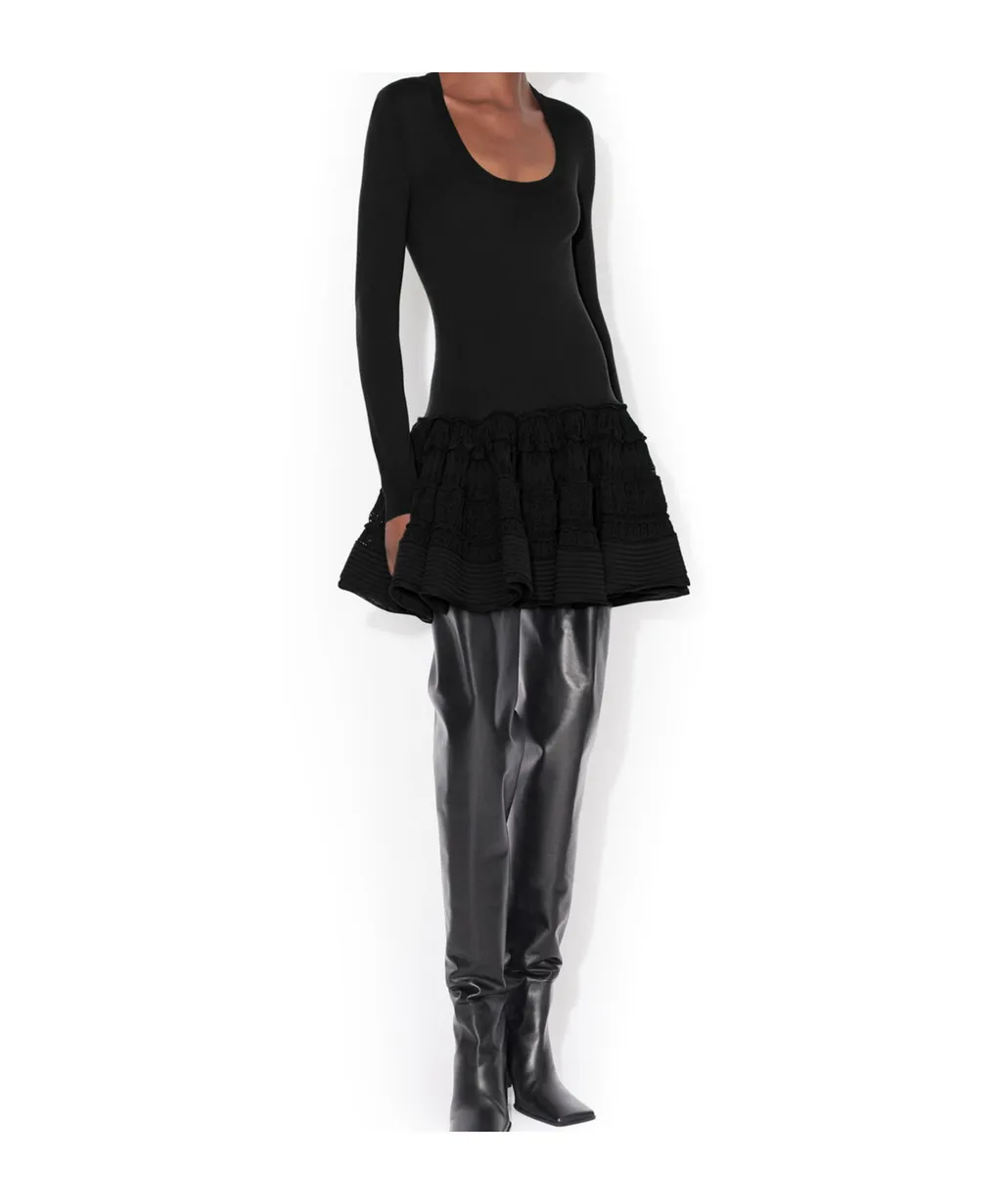 Crinoline Long-Sleeve Mini Dress