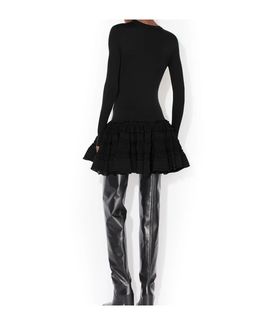 Crinoline Long-Sleeve Mini Dress