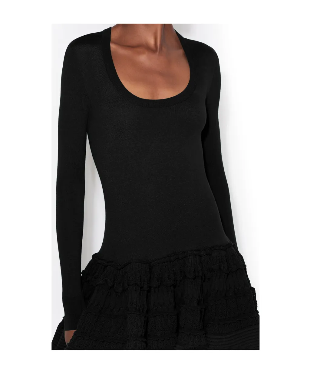 Crinoline Long-Sleeve Mini Dress