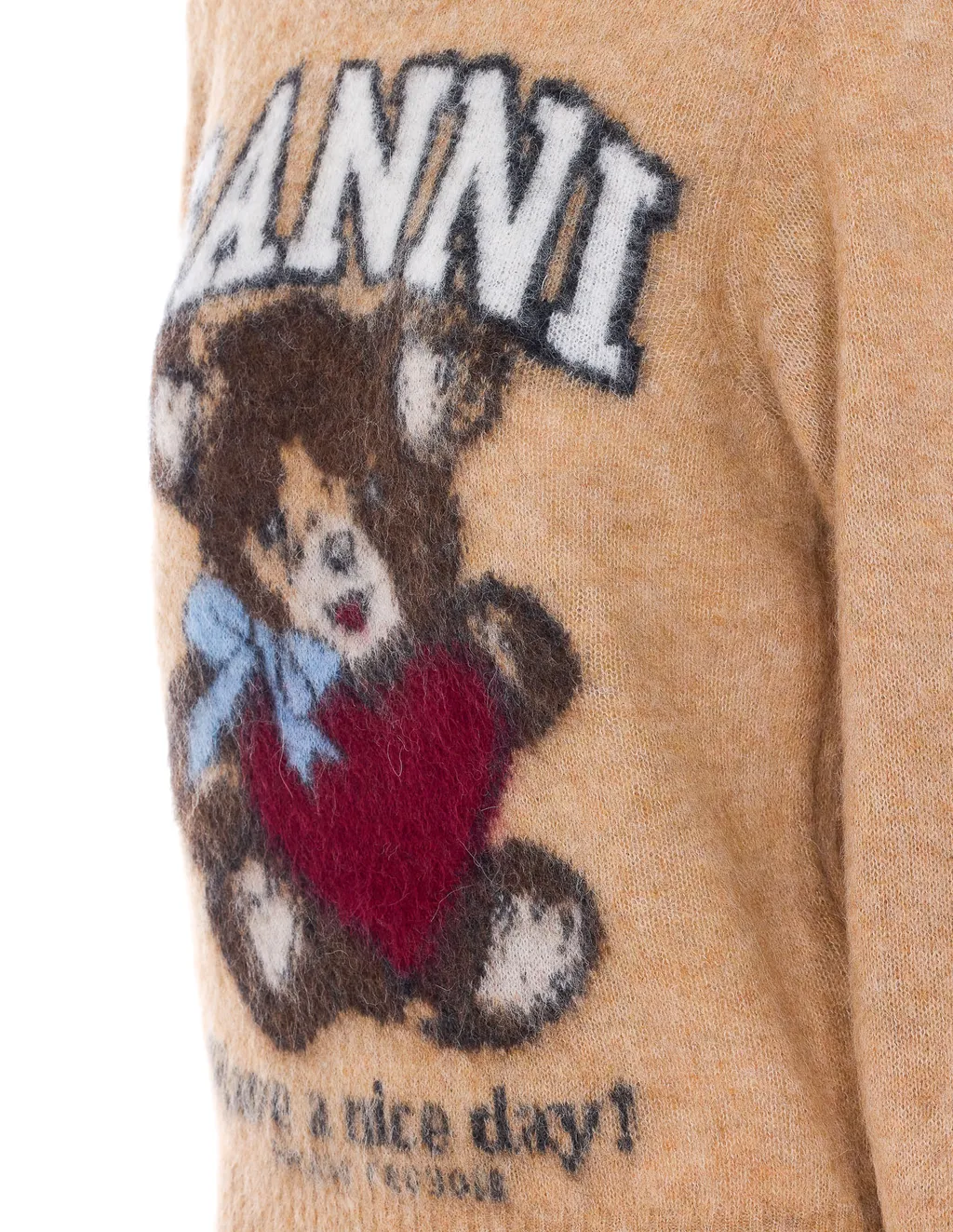 Ganni Graphic Bear Intarsia Knit Jumper