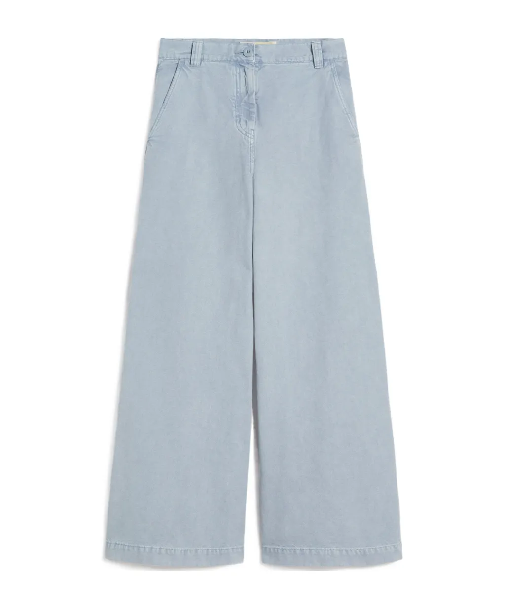 Wide-Leg Cotton Canvas Pants