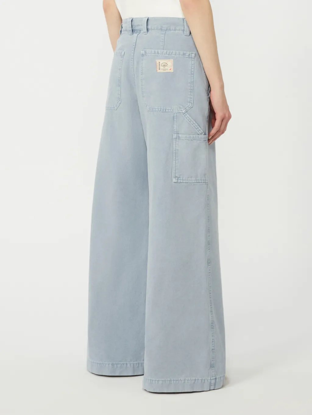 Wide-Leg Cotton Canvas Pants
