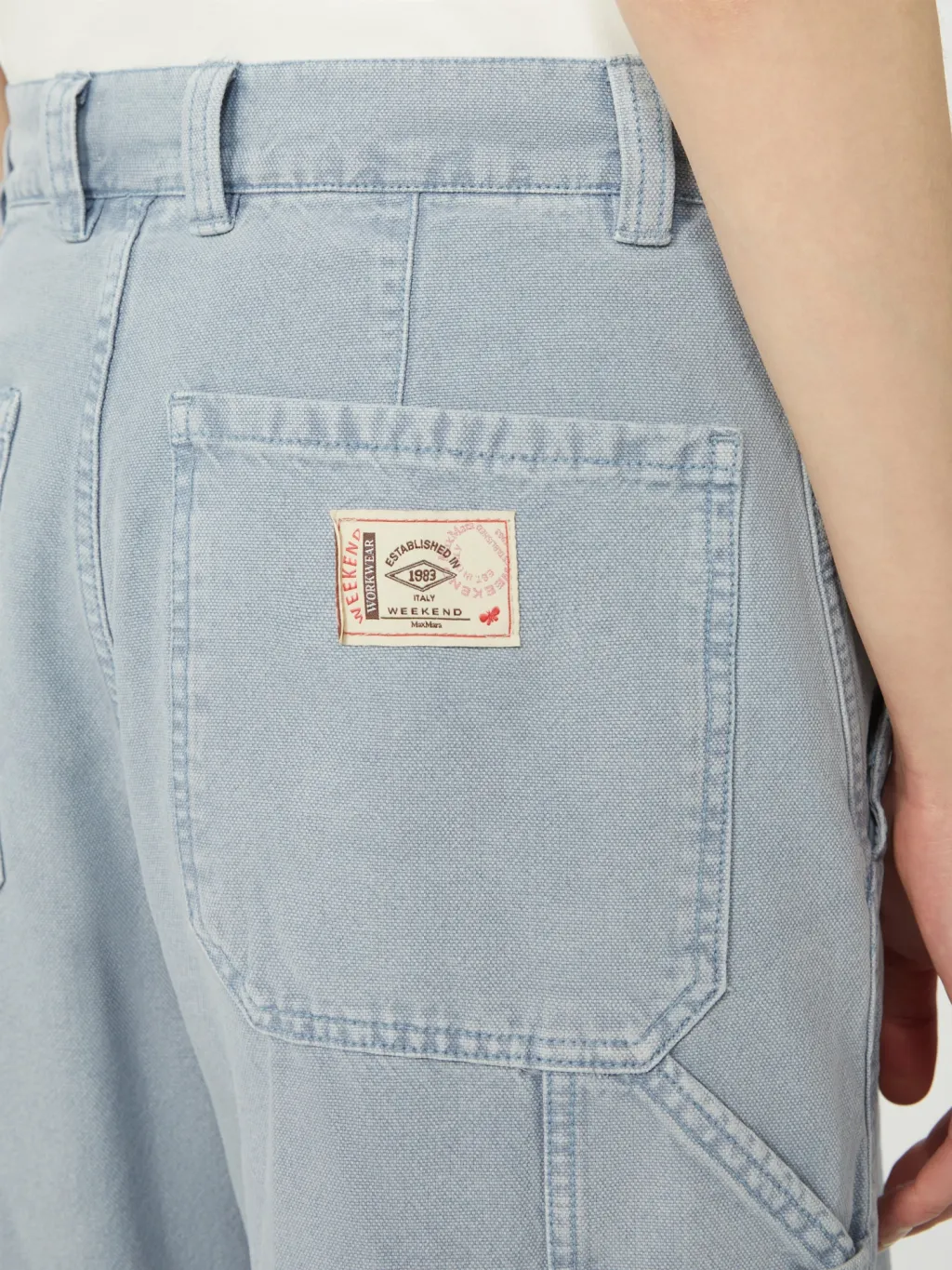 Wide-Leg Cotton Canvas Pants