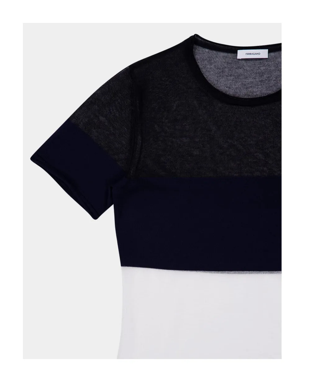 Ferragamo Crewneck Panelled T-Shirt