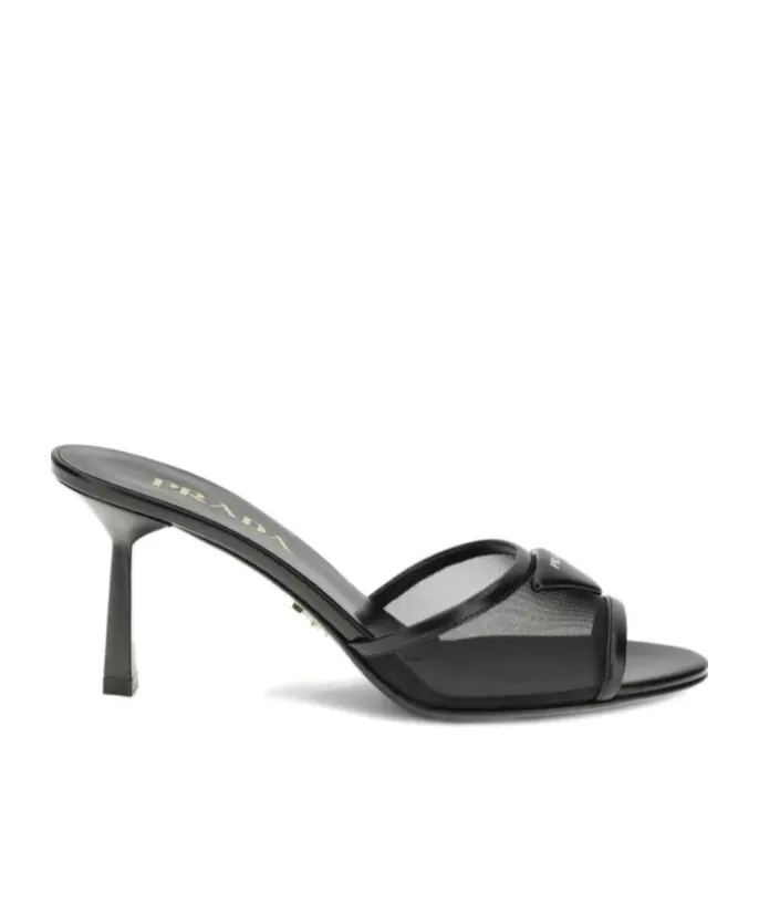 Prada Logo Detailed Heeled Sandals