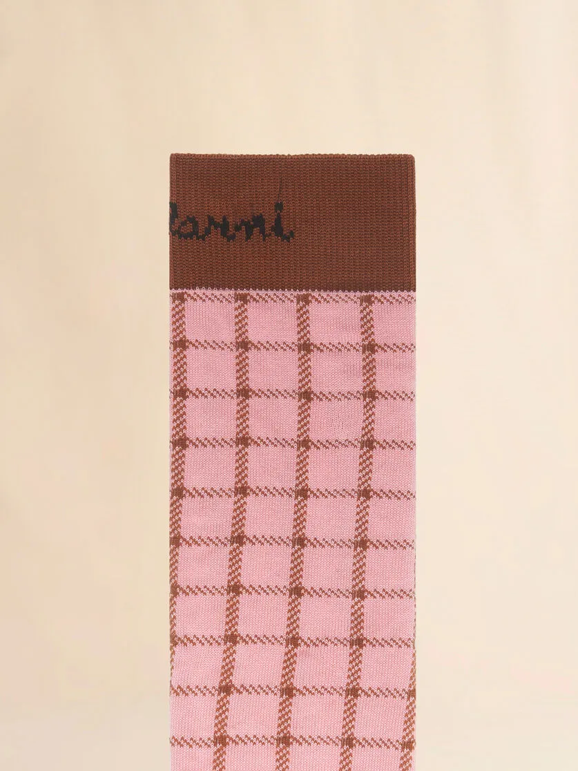 Jacquard Checked-Pattern Socks