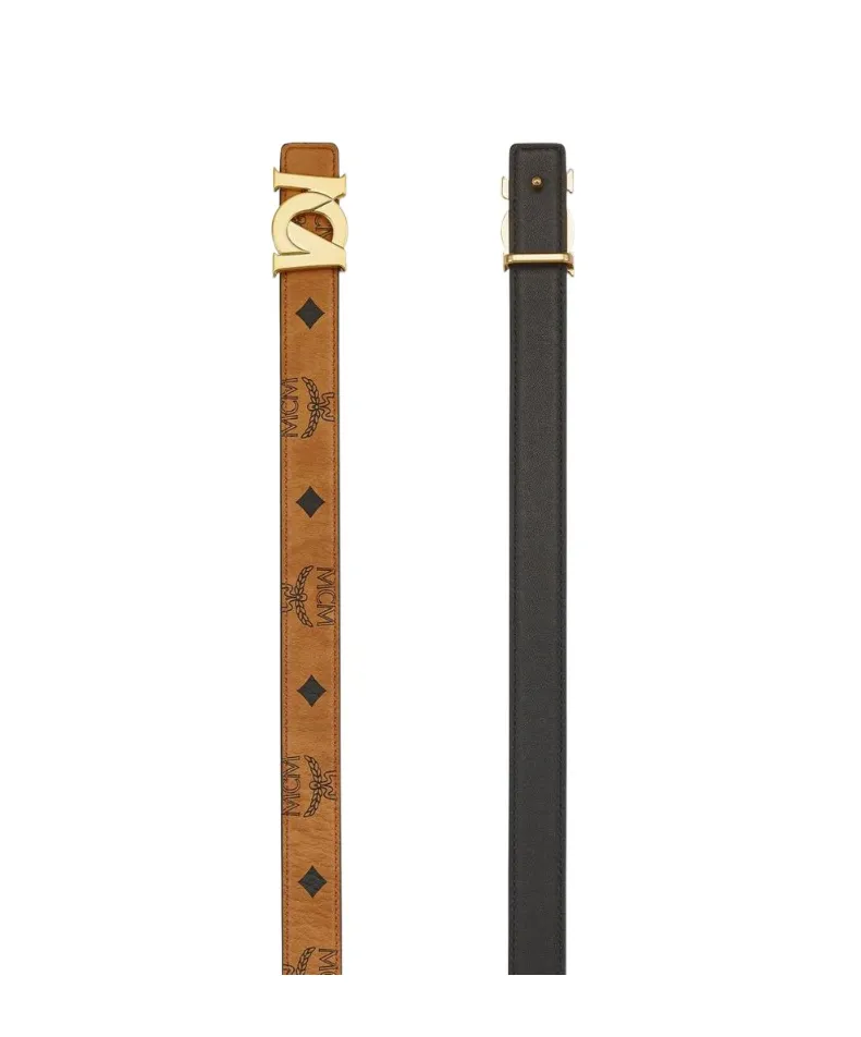 Mcm M-Art Logo Plaque Buckled Belt