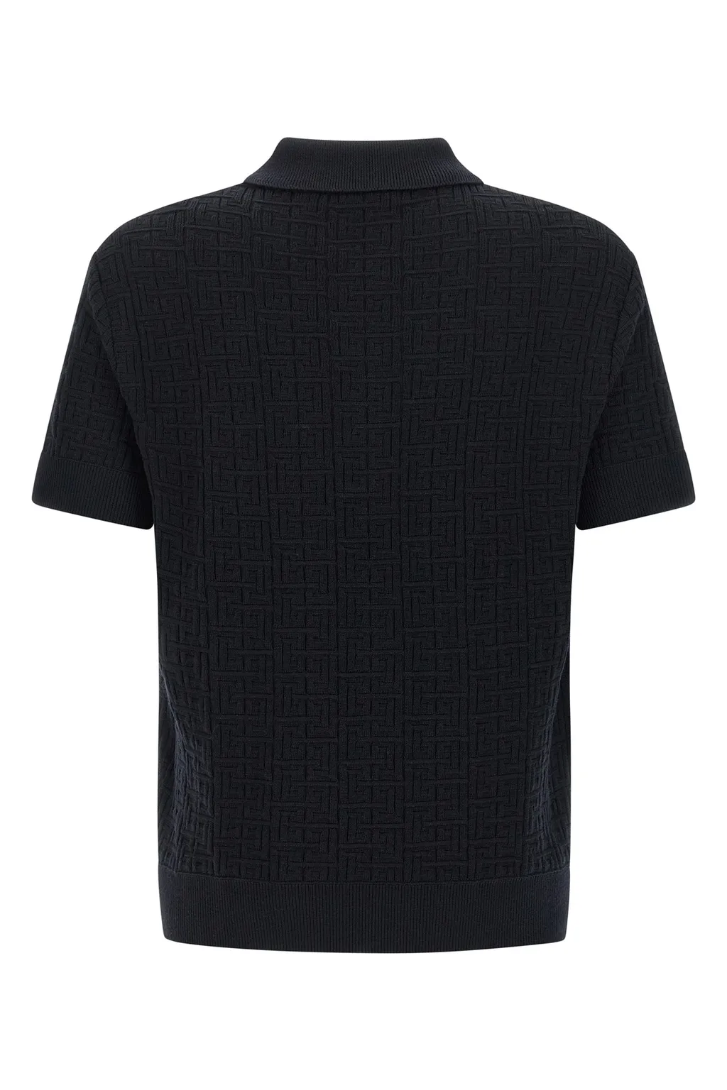 Balmain Monogram Knit Polo Shirt