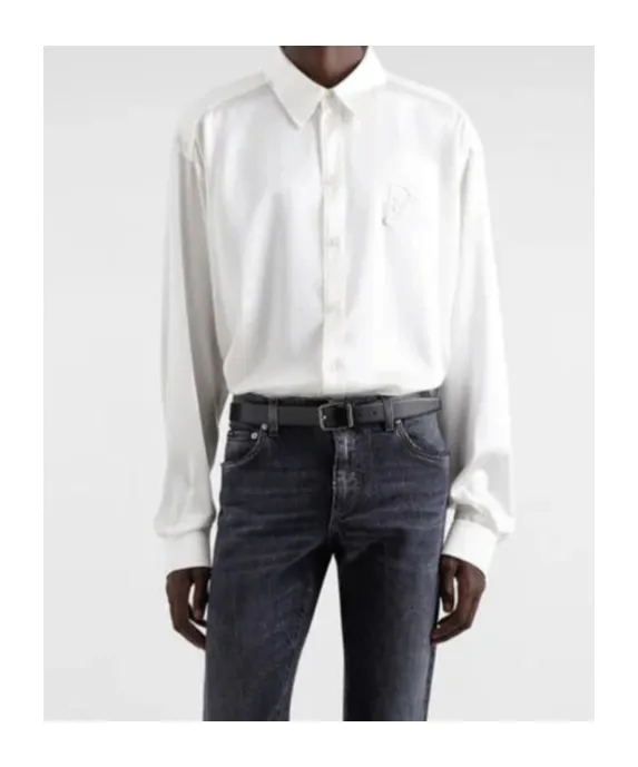 Silk Shirt With Logo Embroidery