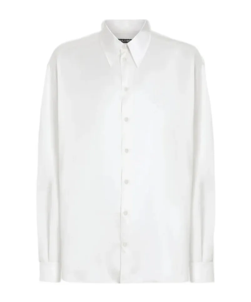 Silk Shirt With Logo Embroidery