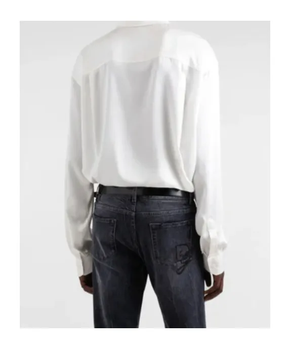 Silk Shirt With Logo Embroidery