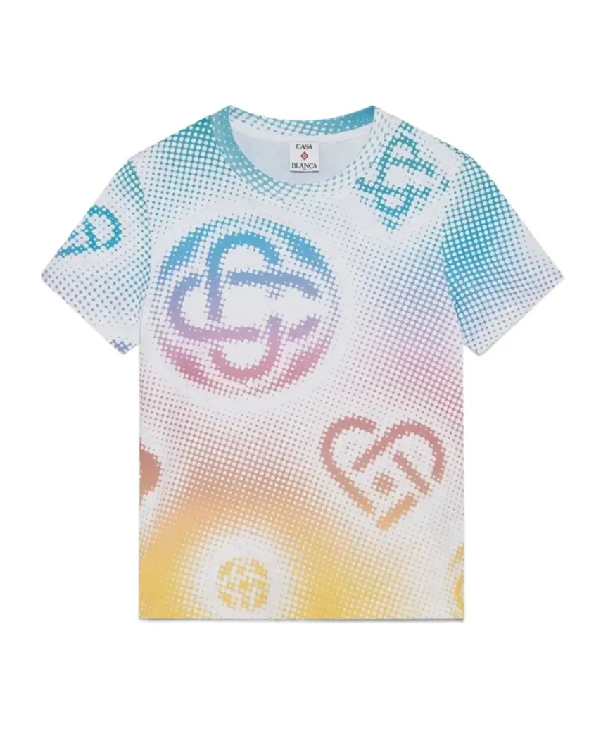 Casablanca Halftone-Logo Crewneck T-Shirt