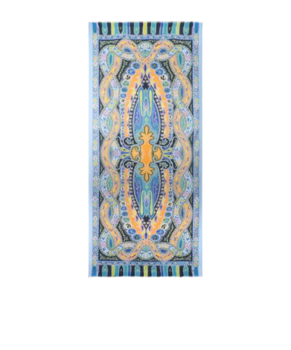 Paisley Wool And Silk Scarf