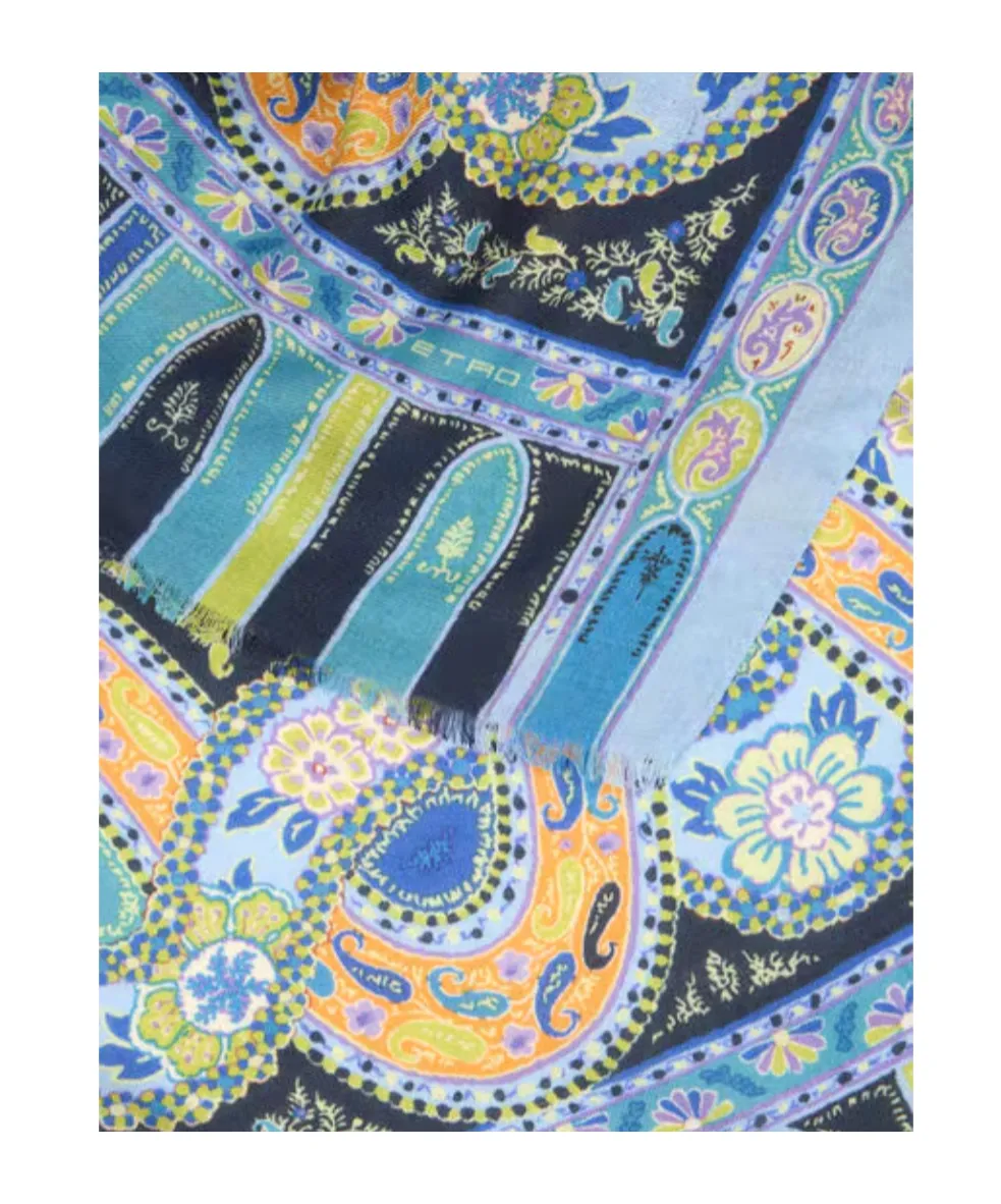 Paisley Wool And Silk Scarf