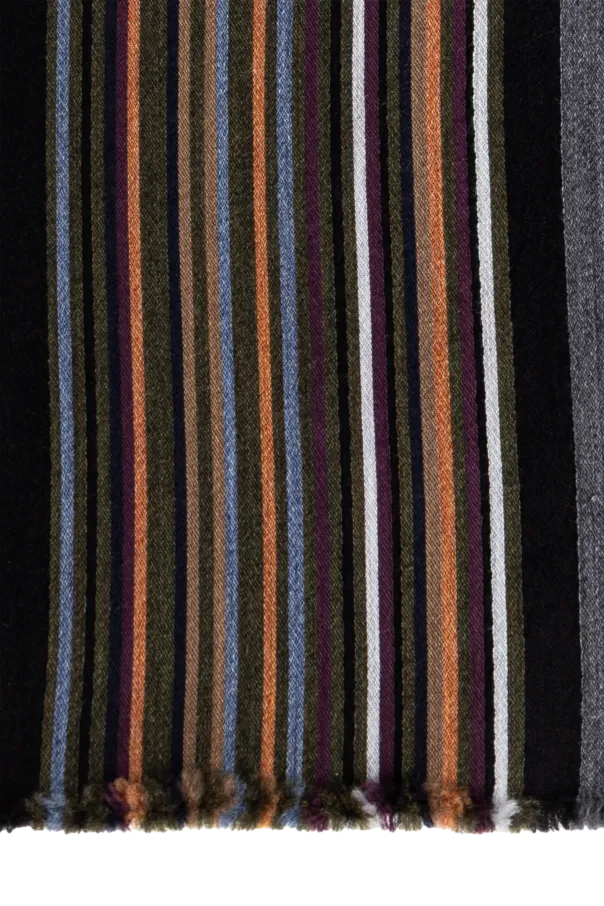 Paul Smith Fringed Striped Scarf