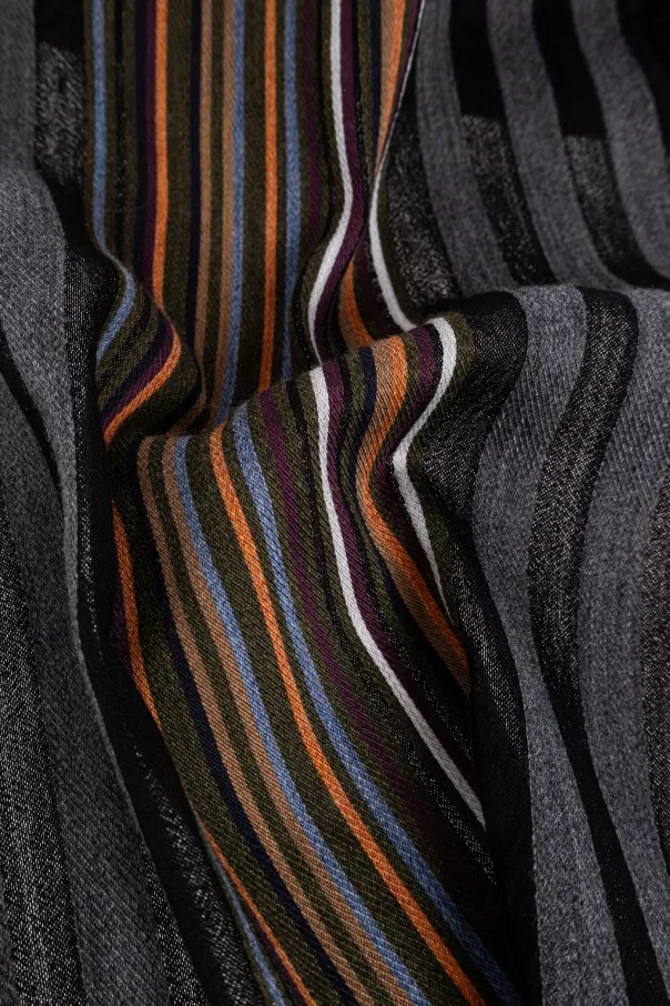 Paul Smith Fringed Striped Scarf