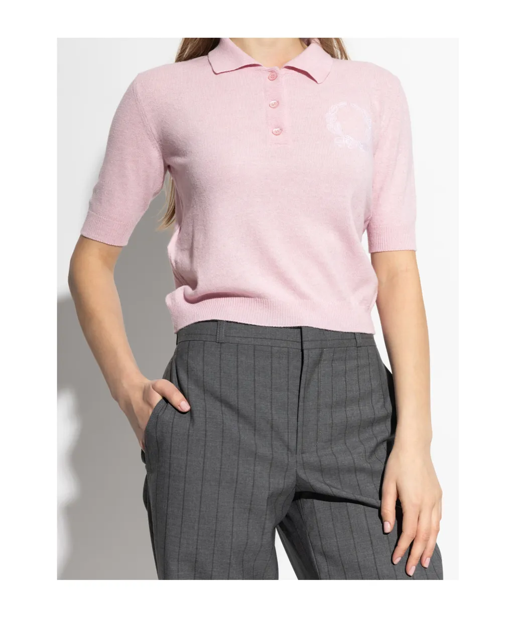 Moschino Collared Short-Sleeve Knit Polo Shirt