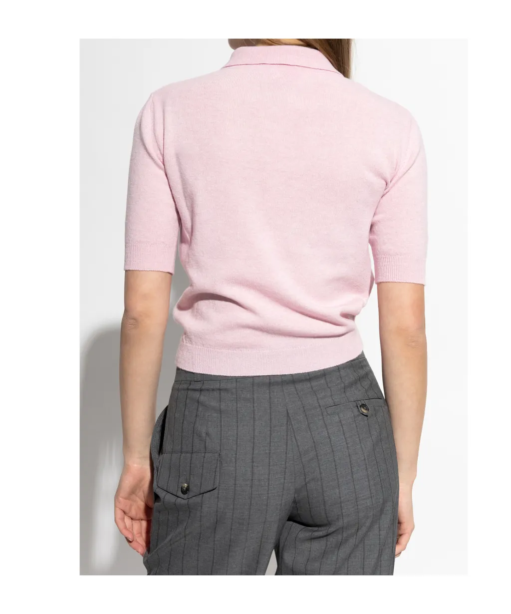 Moschino Collared Short-Sleeve Knit Polo Shirt
