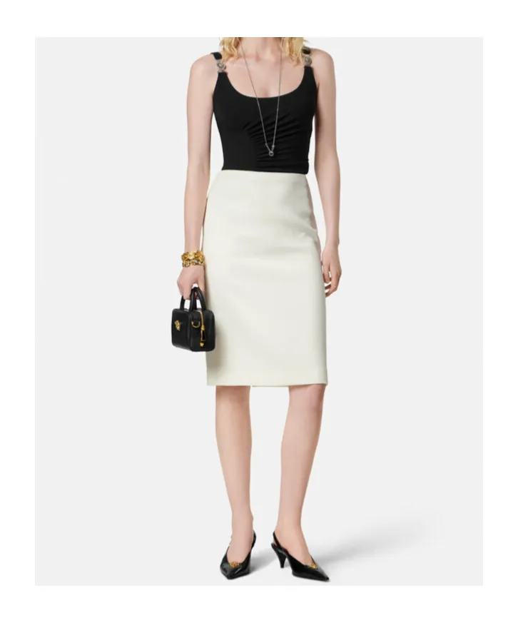 Versace Stretch Crpe Jersey Draped Bodysuit