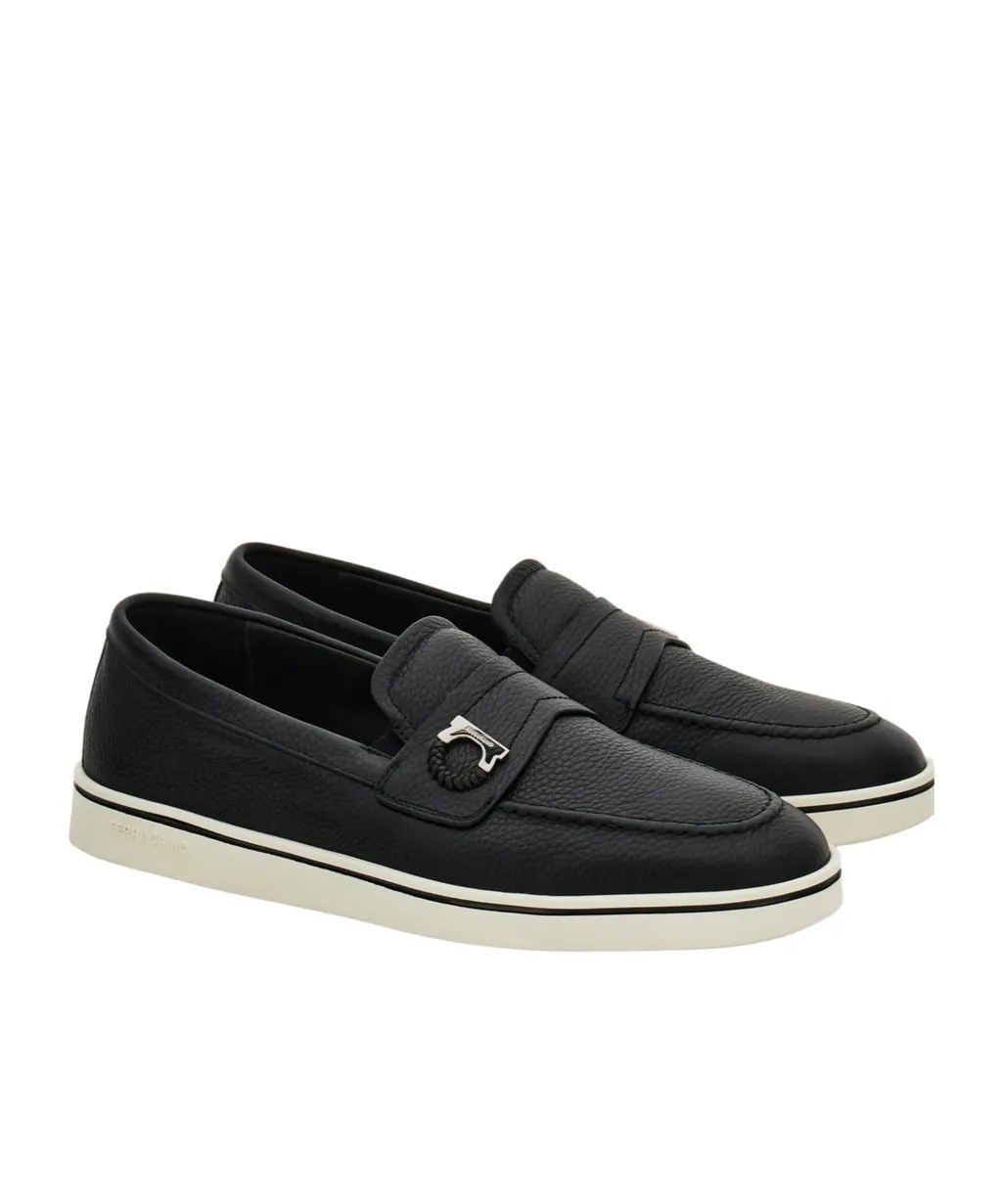 Boat Shoe Loafer With Gancini Detail