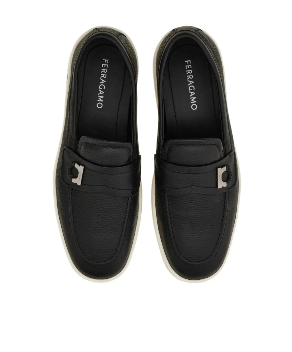 Boat Shoe Loafer With Gancini Detail