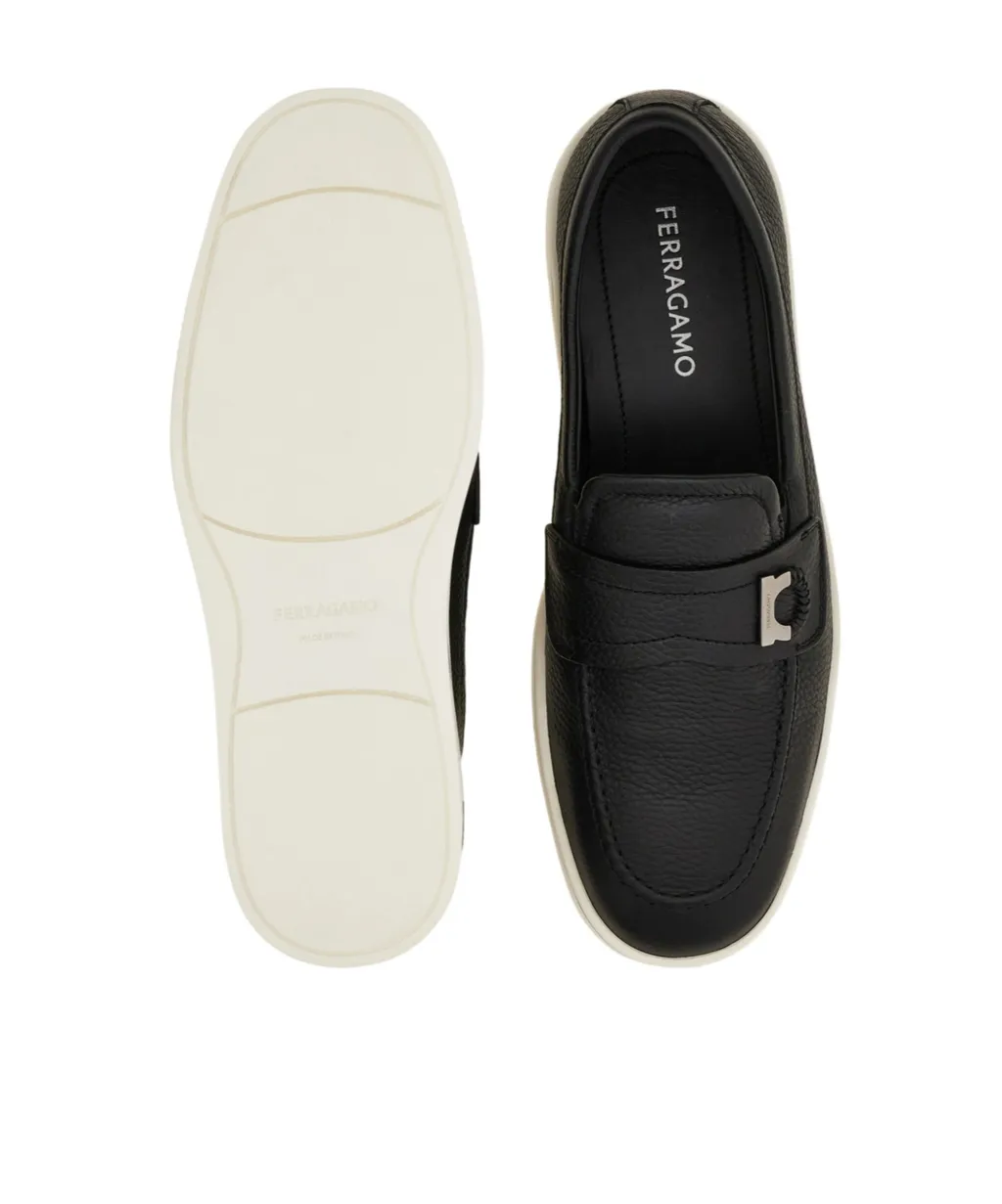 Boat Shoe Loafer With Gancini Detail