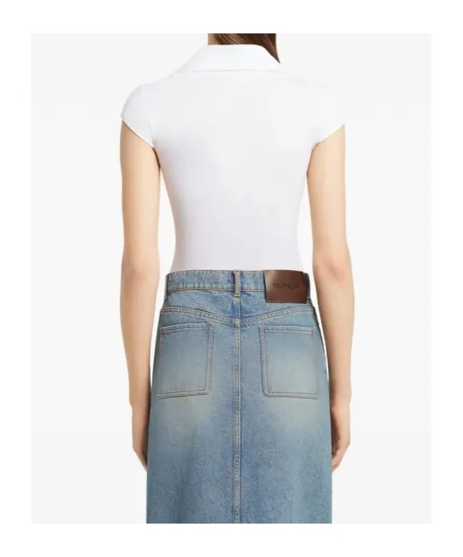 CourrÈGes Sports Cropped V-Neck T-Shirt
