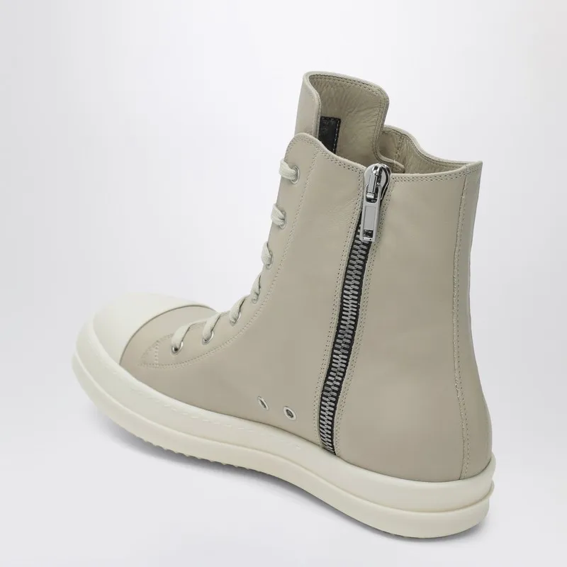 Rick Owens Round Toe High-Top Sneakers