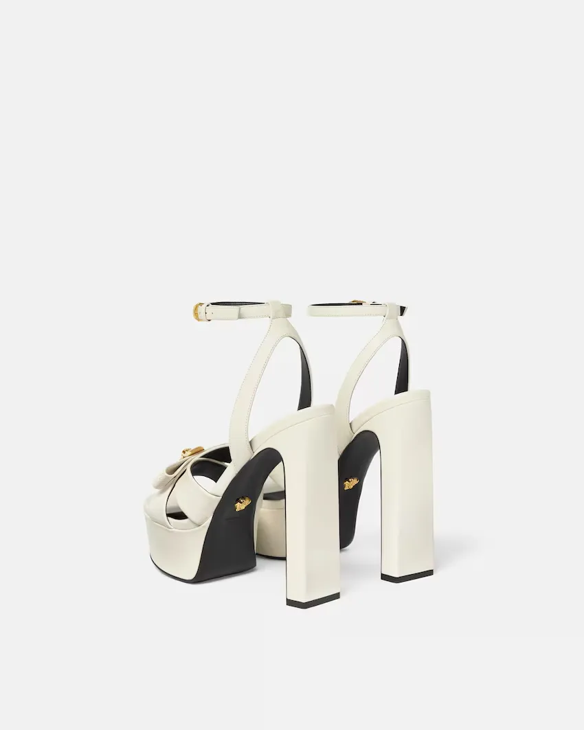 Versace Gianni Ribbon Block-Heeled Sandals
